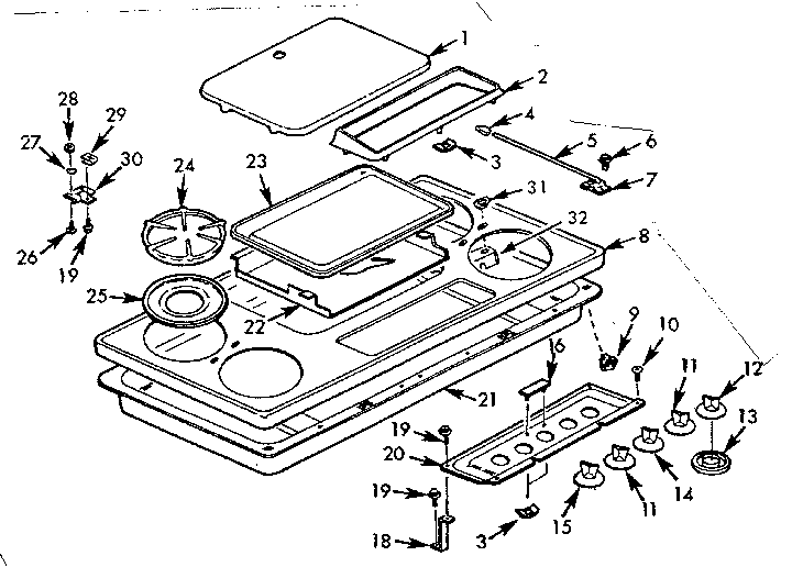 Kenmore 1033366760 main top section diagram