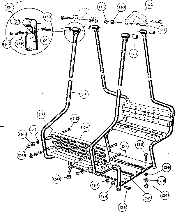 Sears 51272034-80 c-lawn swing assembly #95615 diagram