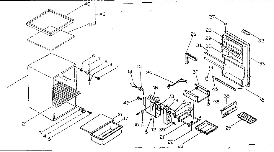 Kenmore 1267966021 cabinet diagram