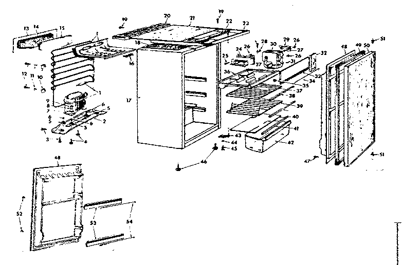 Fridgette BAR 5F cabinet and unit parts diagram