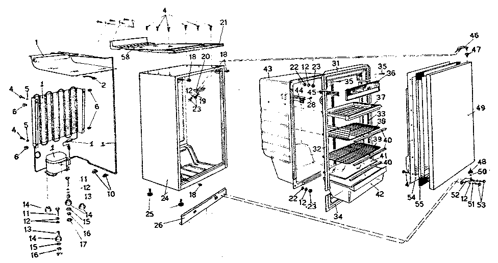 Fridgette BAR 5 cabinet and unit parts diagram
