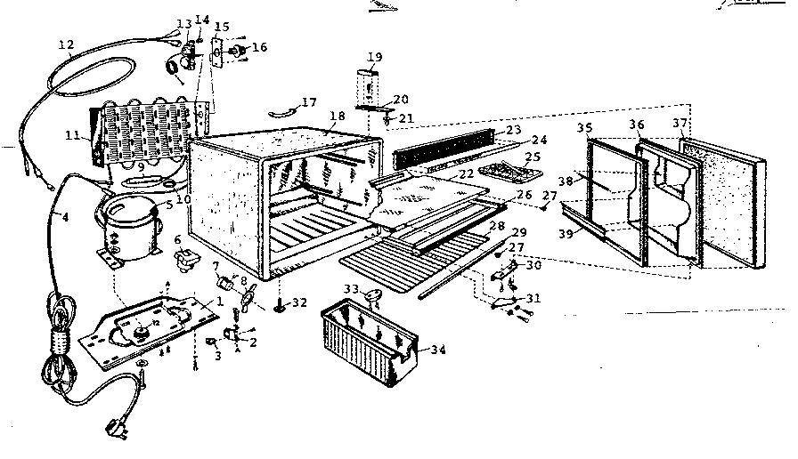 Fridgette BAR 3 refregerator compact diagram