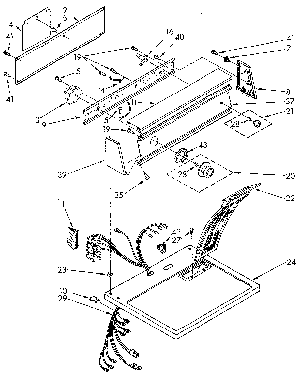 Sears 11087860300 top and console diagram