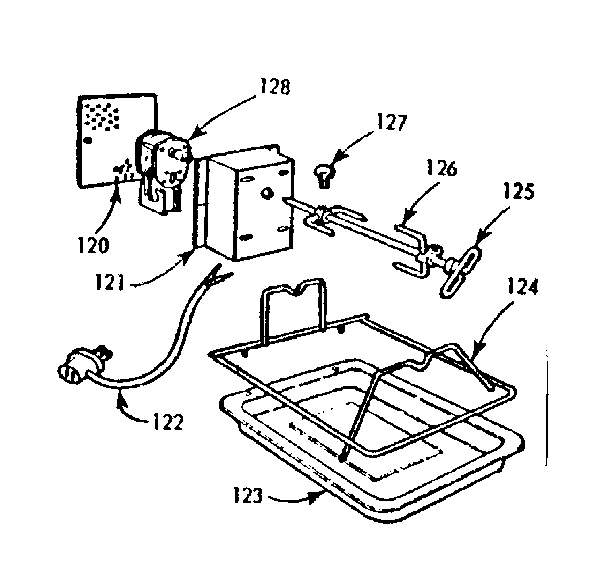 Kenmore 103713630 optional equipment-oven rotisserie diagram