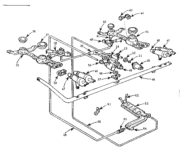 Kenmore 103715620 burner section diagram