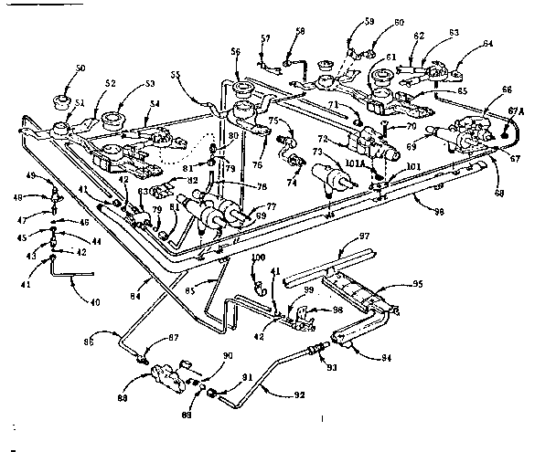 Kenmore 103726611 burner section diagram