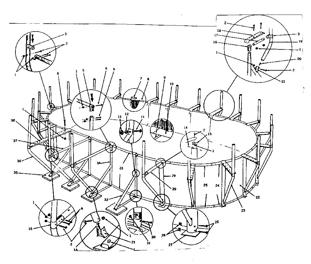 Bilnor CAF-31 connector tubes and supports diagram