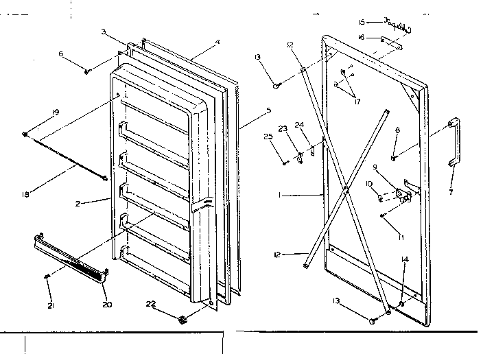 Kenmore 2536025130 door parts diagram