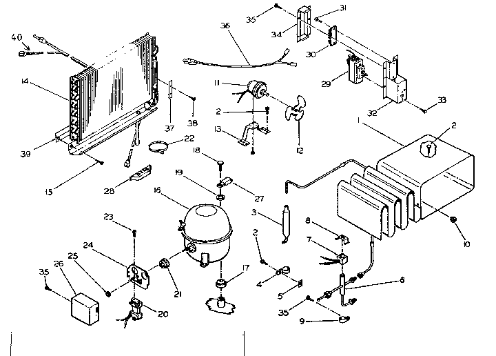 Kenmore 2536025130 unit parts diagram