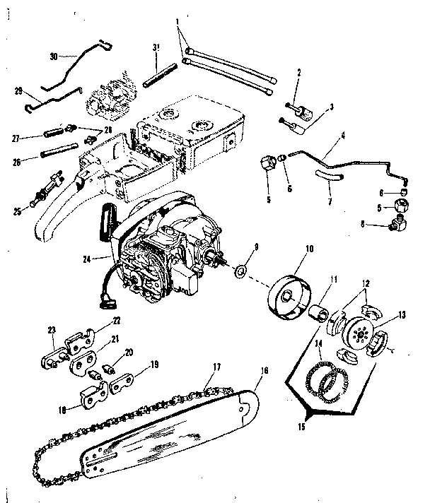 Craftsman 917351050 chain/blade and oil/fuel parts diagram