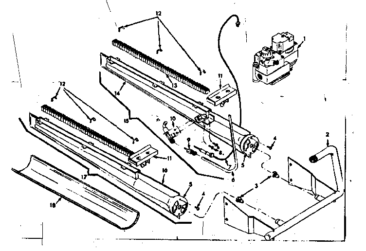 Kenmore 8676666 burner & manifold assembly diagram
