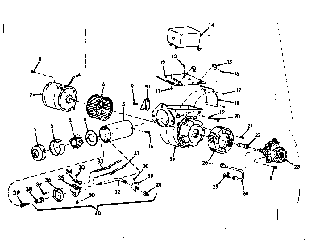 Kenmore 867748721 oil burner assembly diagram