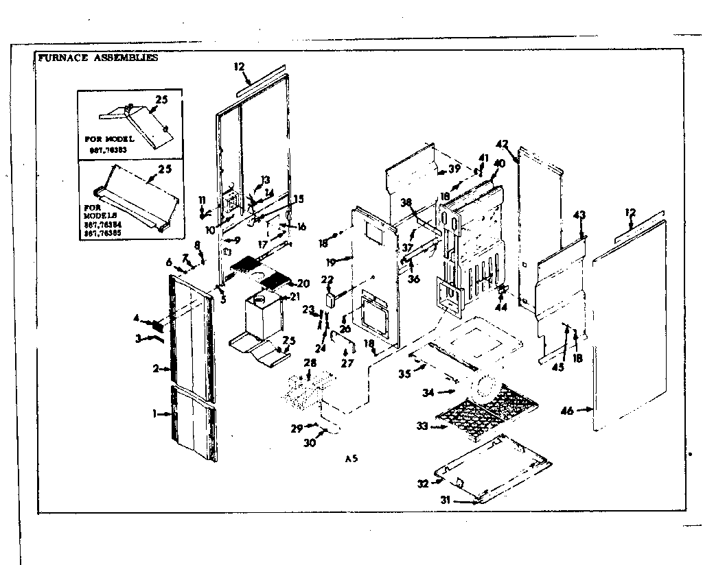 Kenmore 86776383 furnace assemblies diagram