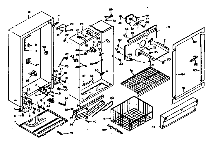 Kenmore 106627152 cabinet parts diagram