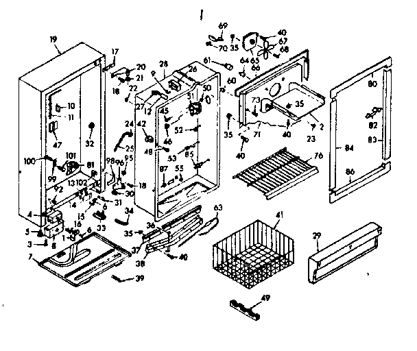 Kenmore 106628450 cabinet parts diagram