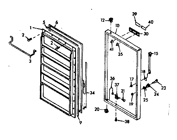 Kenmore 106628450 door parts diagram