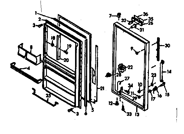Kenmore 106628530 door parts diagram