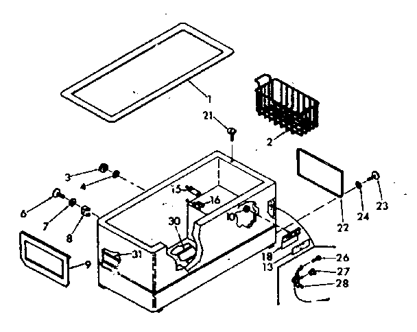 Kenmore 618130 freezer cabinet parts diagram