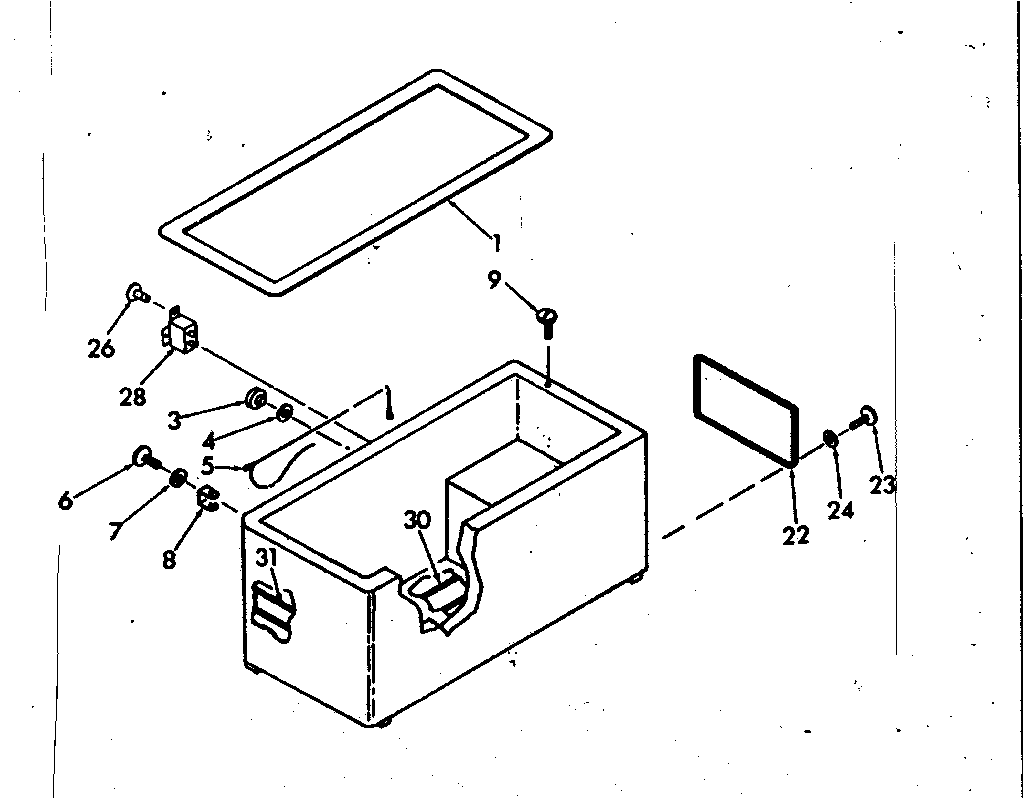 Kenmore 198618200 freezer cabinet parts diagram