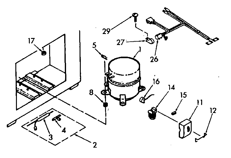 Kenmore 198618200 freezer unit parts diagram