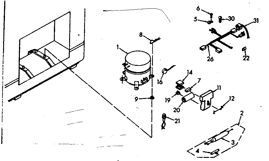 Kenmore 198618640 freezer unit diagram