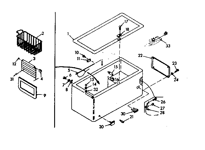 Kenmore 198618640 freezer cabinet diagram