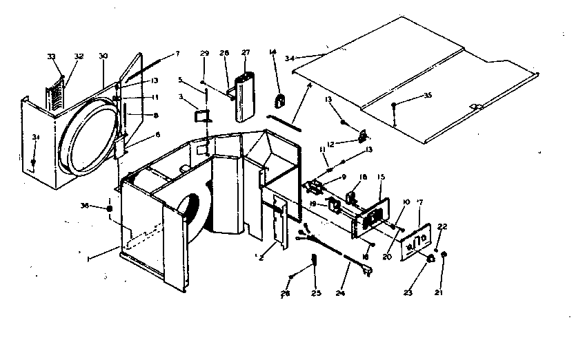 Kenmore 25366540 electrical system & air handling parts diagram