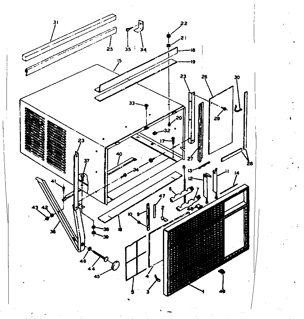 Kenmore 25366900 cabinet & front parts diagram