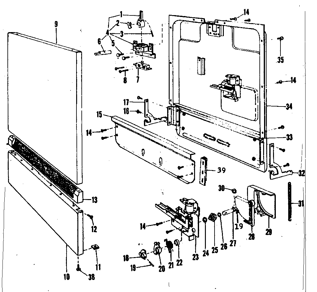 Kenmore 58771091 door and access panel diagram