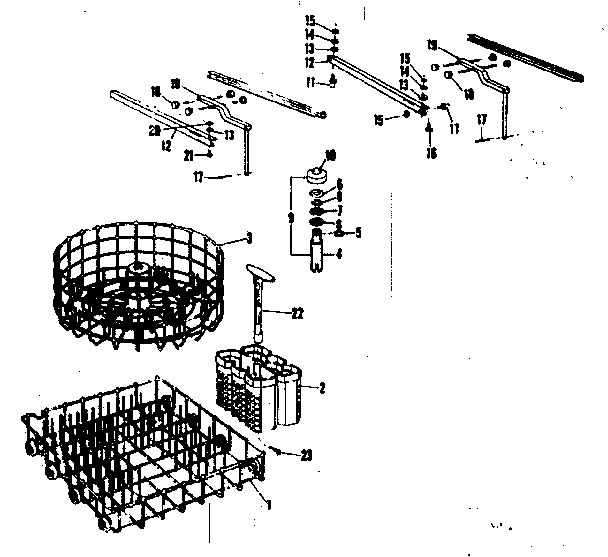 Kenmore 58771220 rack assemblies diagram
