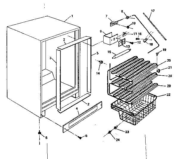 Kenmore 757629020 cabinet diagram