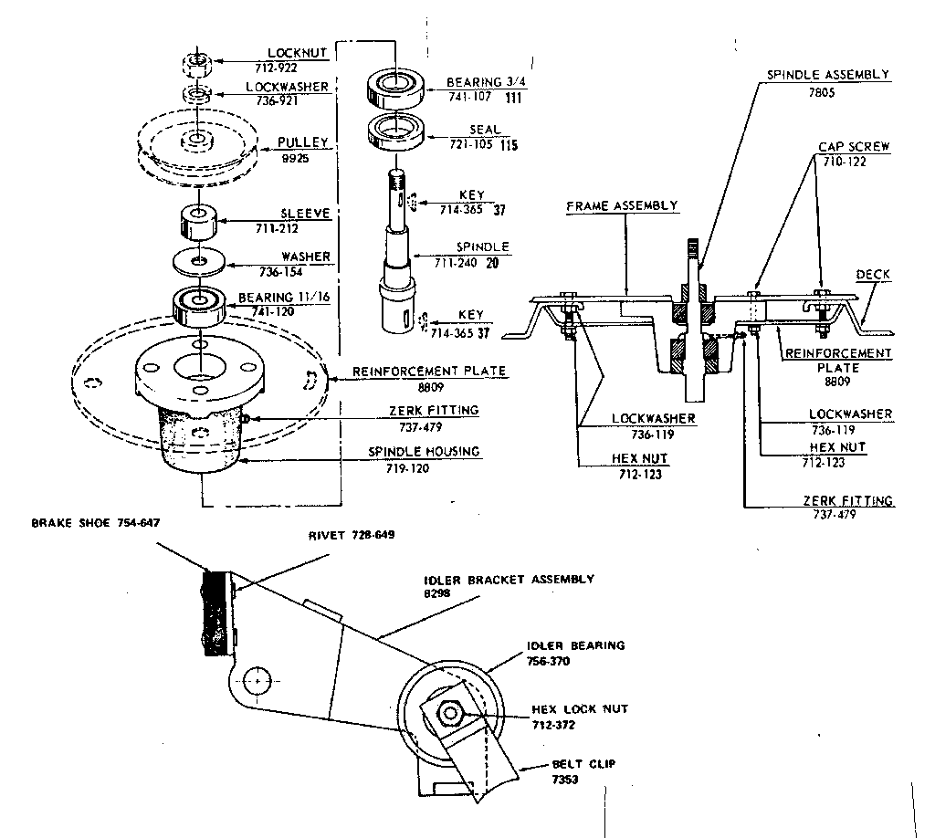Craftsman 24788100 blade idler bracket assembly diagram