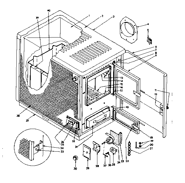 Kenmore 143840521 cabinet diagram