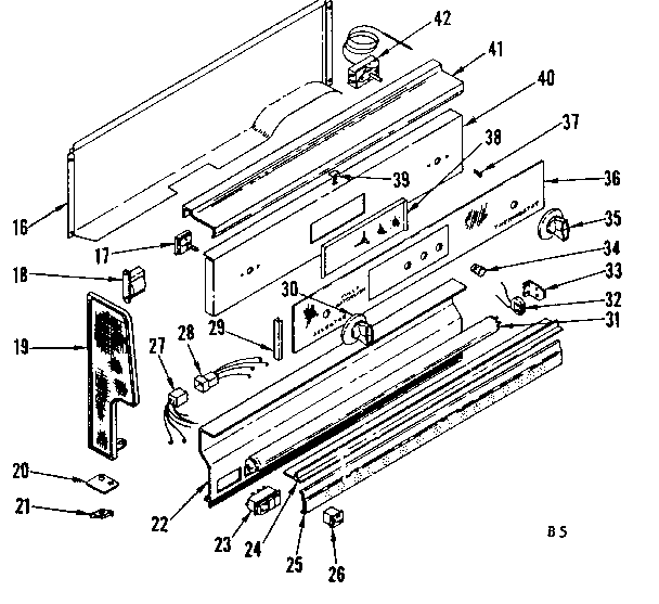 Kenmore 1197686860 backguard section diagram