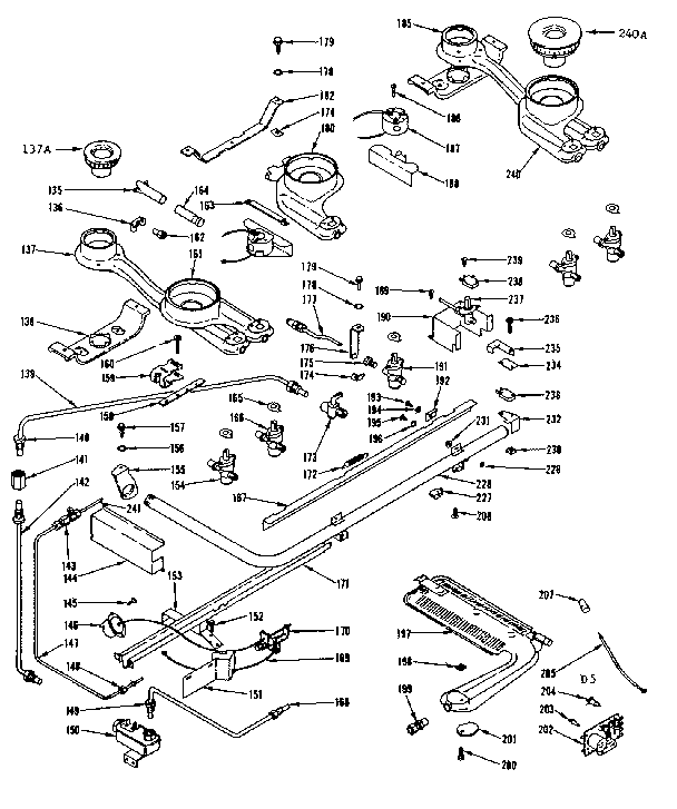Kenmore 1197686860 burner section diagram