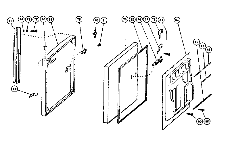 Norcold DE-250 door assembly diagram