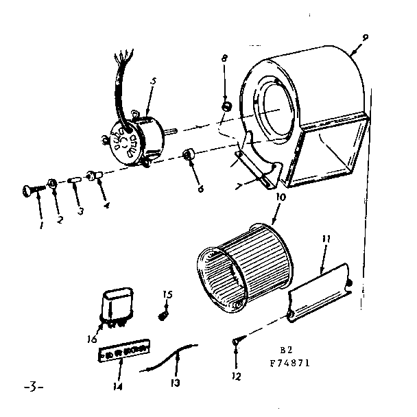 Kenmore 86774871 h-q blower assembly diagram
