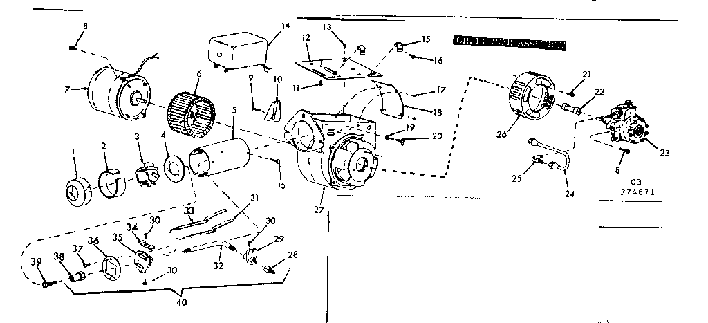 Kenmore 86774871 oil burner assembly diagram