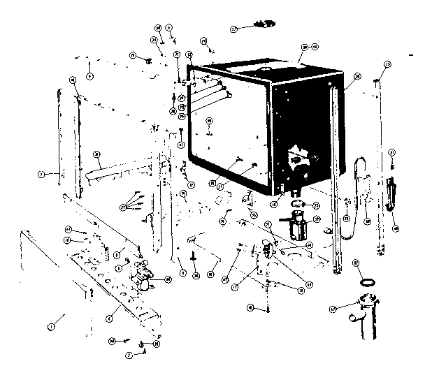 Kenmore 58764090 frame and tub details diagram