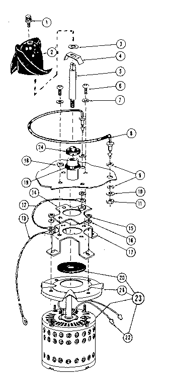 Kenmore 58765500 motor, heater, and impeller details diagram