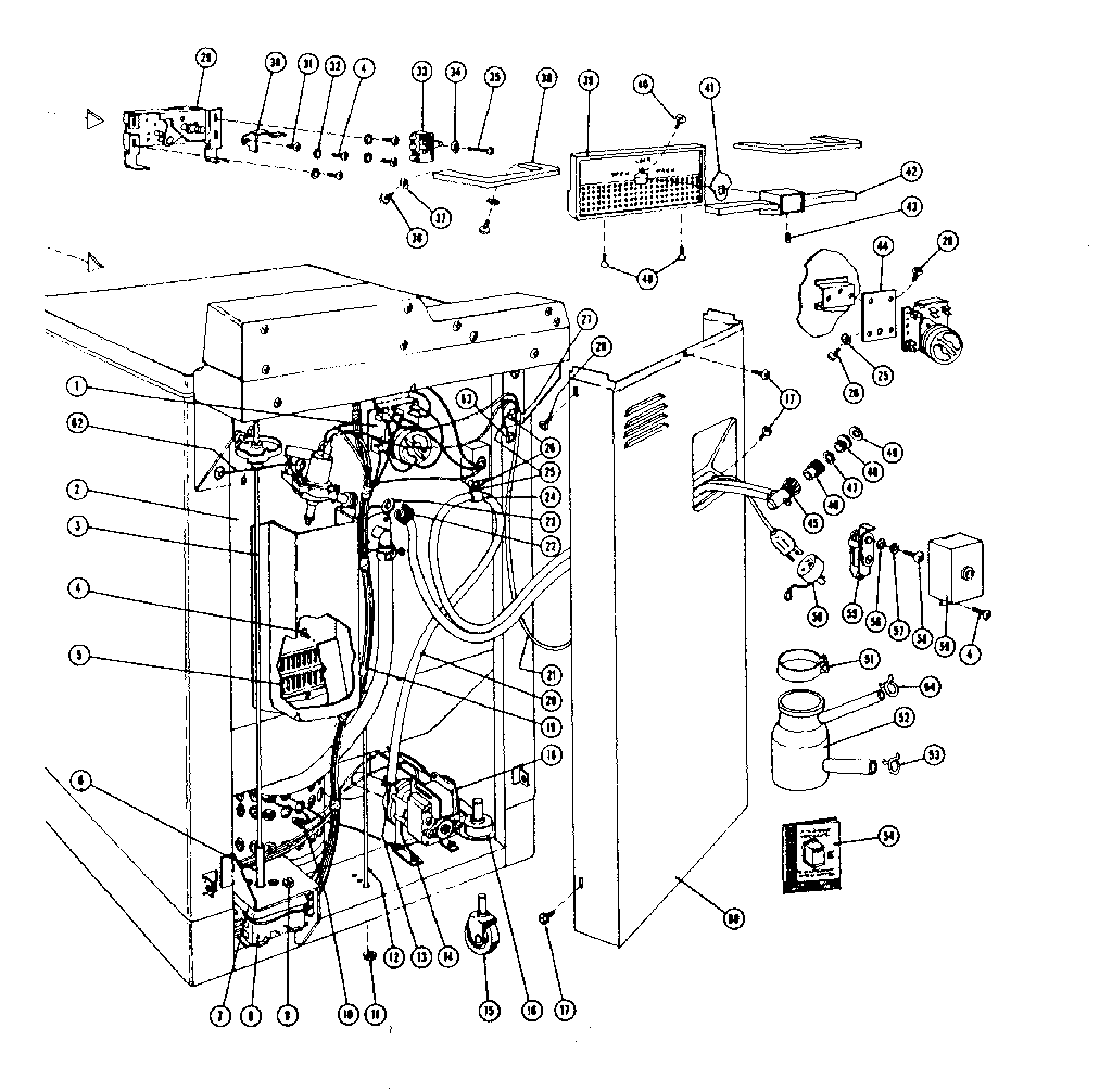 Sears 58764450 frame and tub details diagram