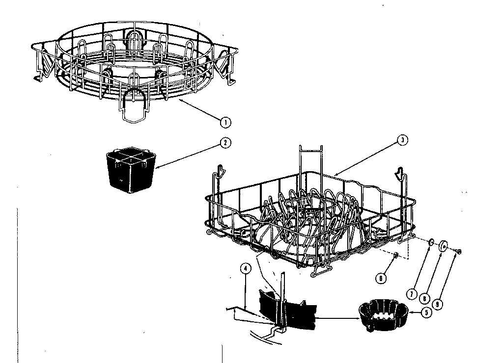 Kenmore 58764700 rack assemblies diagram
