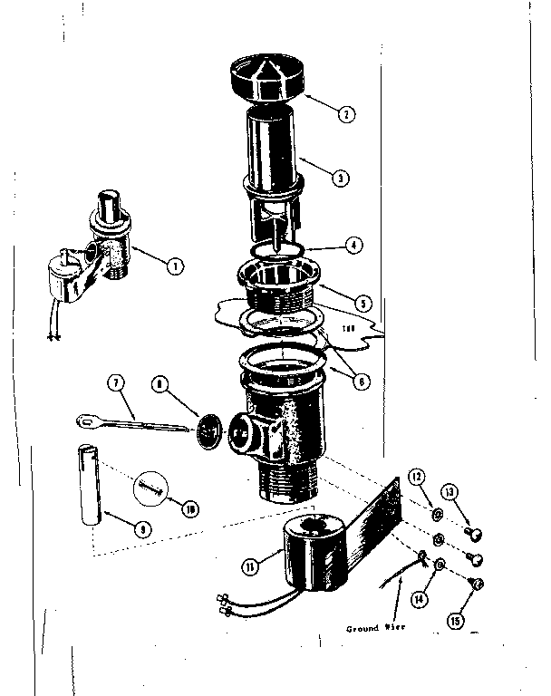 Kenmore 58764700 drain valve & overflow assembly diagram