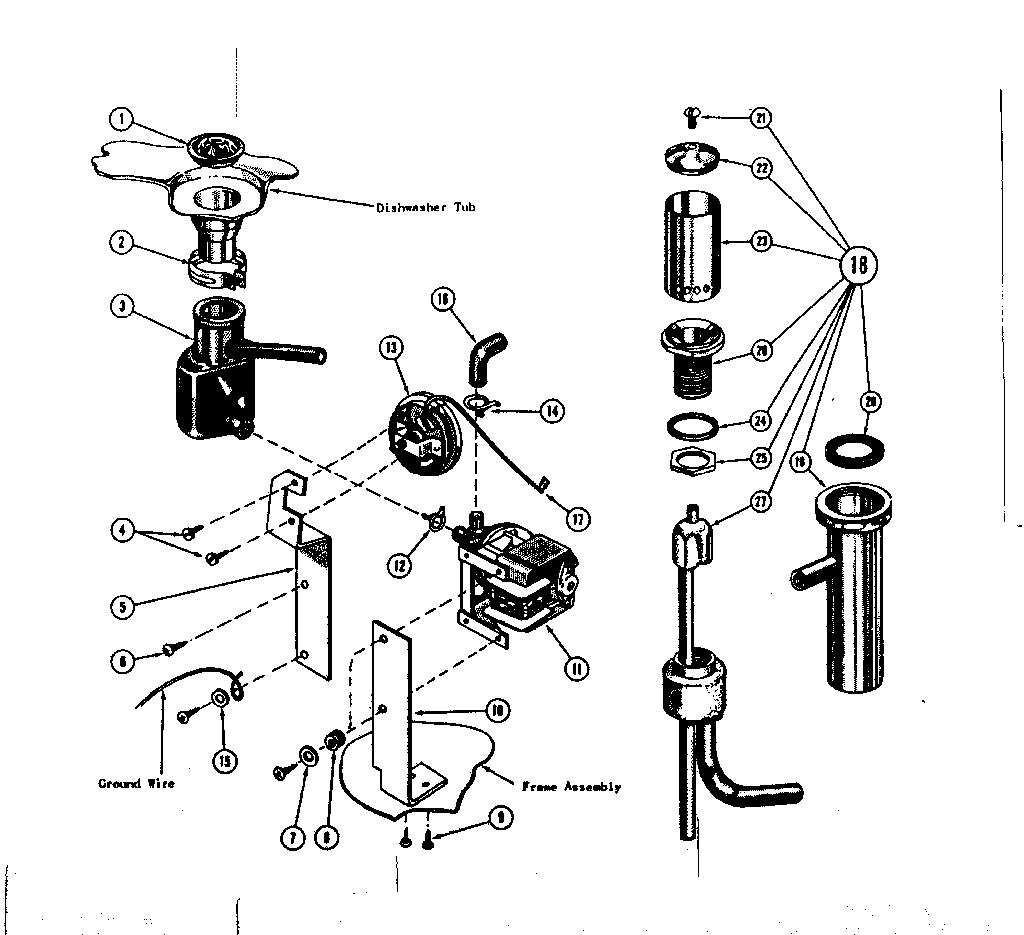 Kenmore 58764700 pump drainage system diagram
