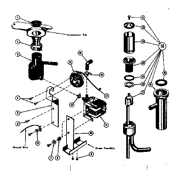 Kenmore 58764730 pump drainage system diagram