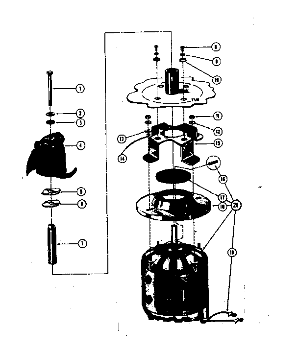 Kenmore 58764730 motor & impeller assembly diagram