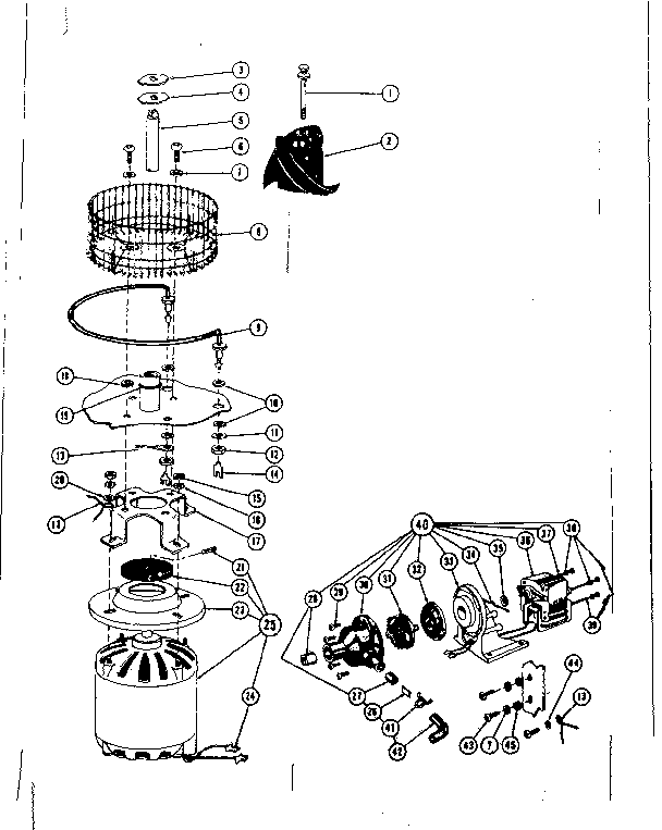 Kenmore 58764820 heater, impeller, motor, and pump details diagram