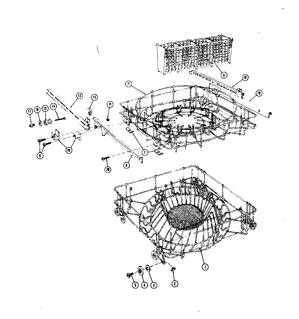 Kenmore 58764820 rack assemblies for model 587.64820 diagram