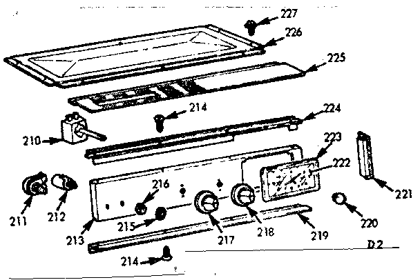 Kenmore 1037805404 control panel diagram