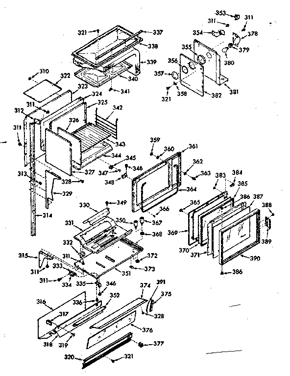 Kenmore 1037747140 upper body section diagram